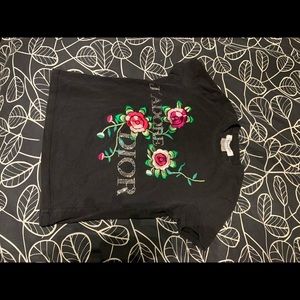 Vintage Christian Dior rhinestone baby tee